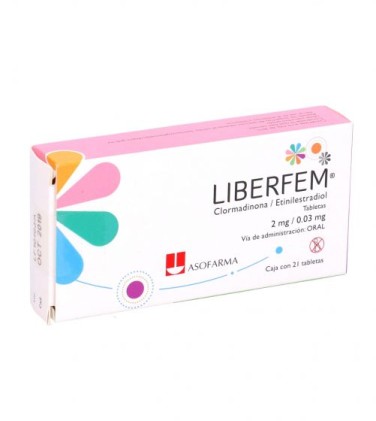 LIBERFEM CHLORMADIMONE-ETHINYLESTRADIOL 2/0.03MG 21TABS