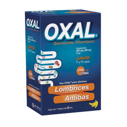 OXAL JR ORAL SUSPENSION QUINFAMIDE-ALBENDAZOLE 200/400MG 20ML SINGLE DOSE BANANA FLAVOR