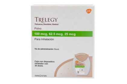 TRELEGY ELLIPTA FLUTICASONE-UMECLIDINIUM-VILANTEROL 100/62.5/25MCG 30 DOSES