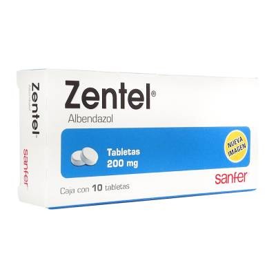 ZENTEL ALBENDAZOLE 200MG 10TABS